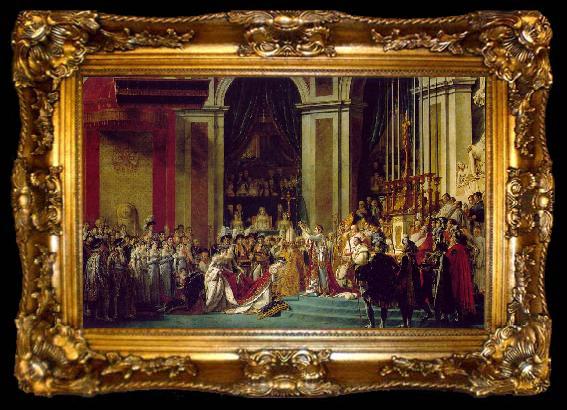 framed  Jacques-Louis David The coronation of Napoleon and Josephine (mk02), ta009-2